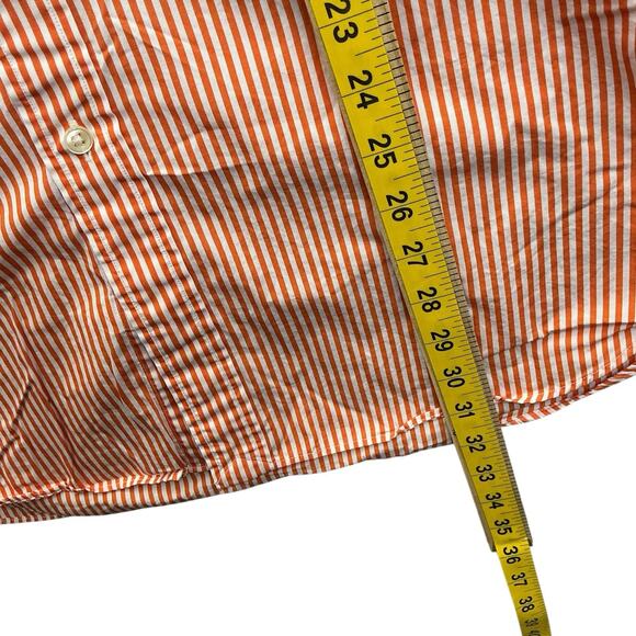 Ralph Lauren Dress Shirt Men's XL Classic Fit Orange Stripe Button Down - Picture 10 of 12